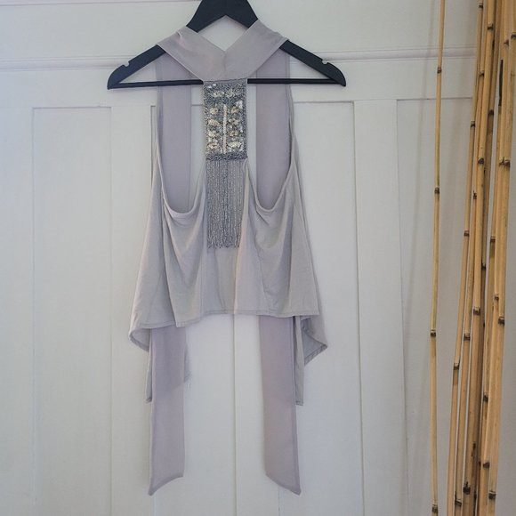 Silence + Noise Embellished Vest / Open Blouse, sz Small - Picture 6 of 6